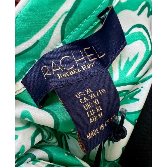 🌿 Rachel Roy Green & White Floral Blouse | Size XL | NWT - Picture 5 of 6